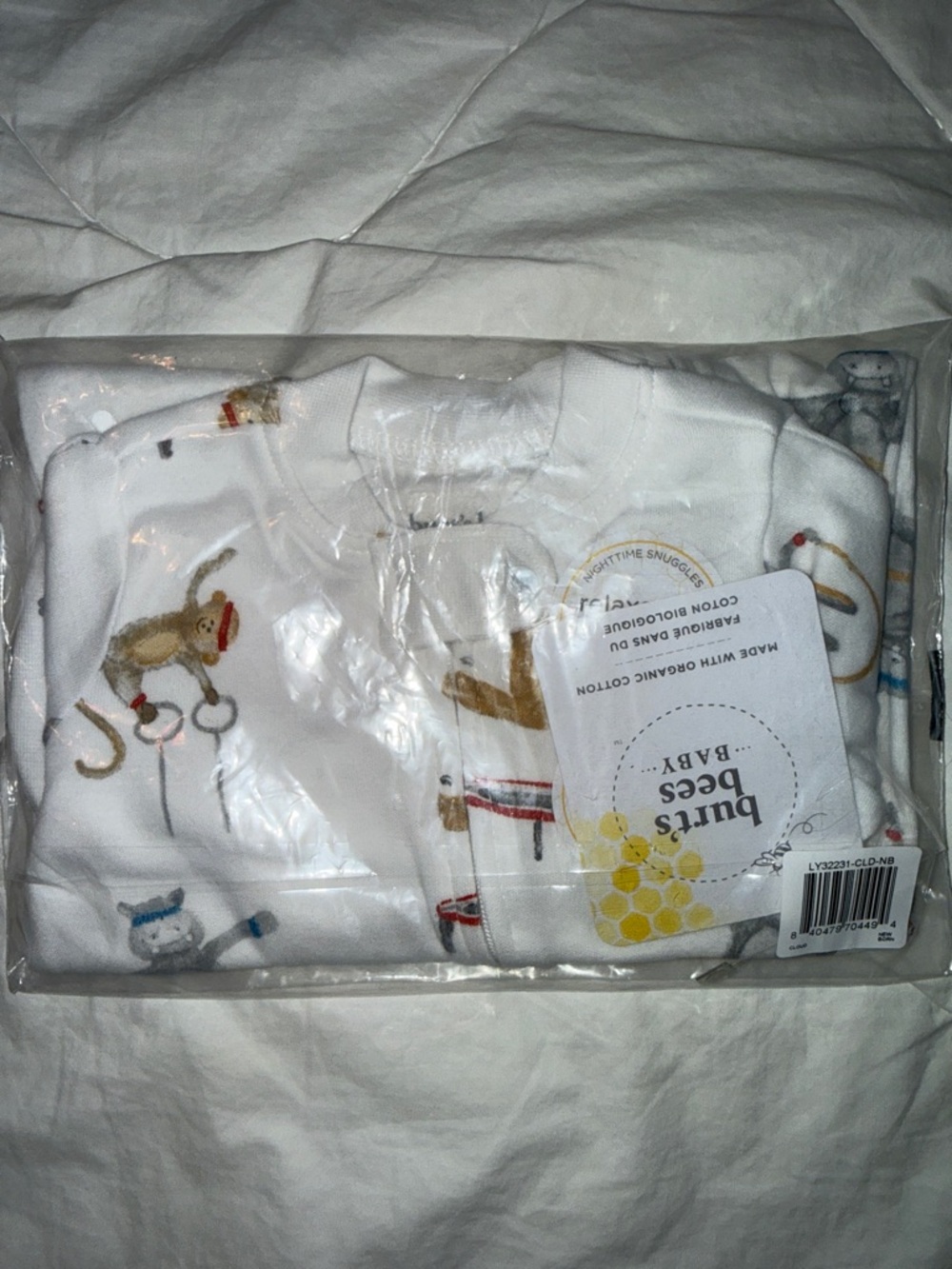 Burt's Bees Baby Newborn Organic Cotton Footie Pajamas- jungle gym animal design